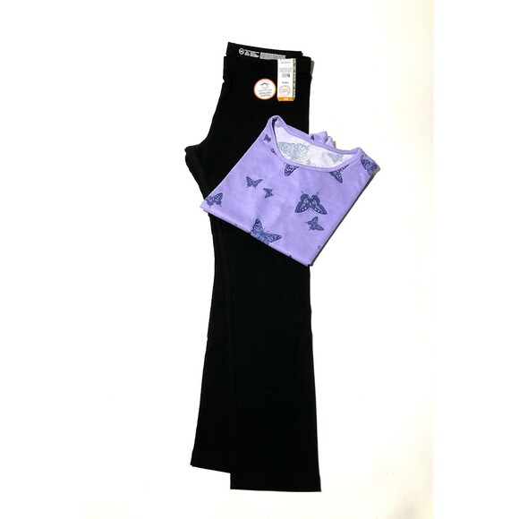 Wonder Nation “Lavender Butterfly Top” with black leggings Girls Size (XL 14-16) - Picture 2 of 5